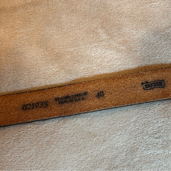 Tex Tan Dk. Brown Western tooled with silver buckle belt, 44” long - Picture 9 of 9